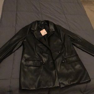 Faux Leather oversized Blazer